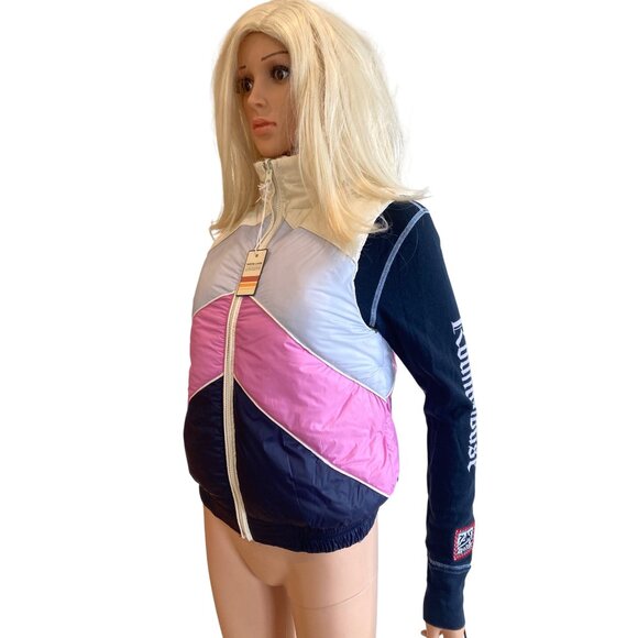 NWT Marine Layer XS Reversible Antuco Puffer Vest Ivory Pink colorblock $158 - Picture 16 of 17